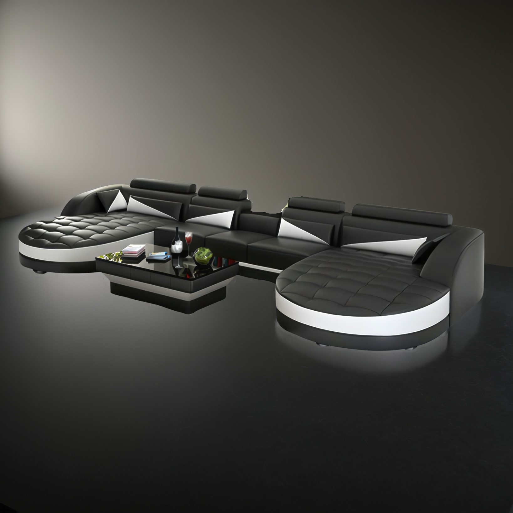 Sofa Bordeaux - Wohnlandschaft U-form