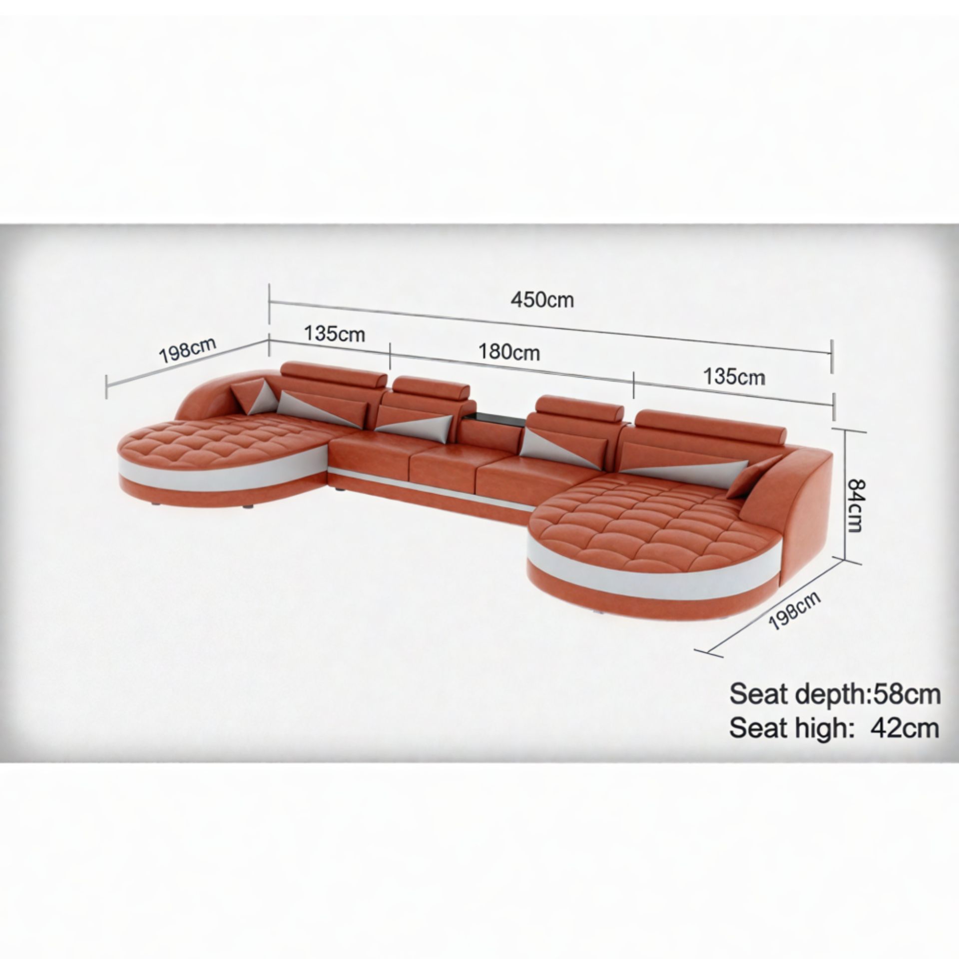 Sofa Bordeaux - Wohnlandschaft U-form
