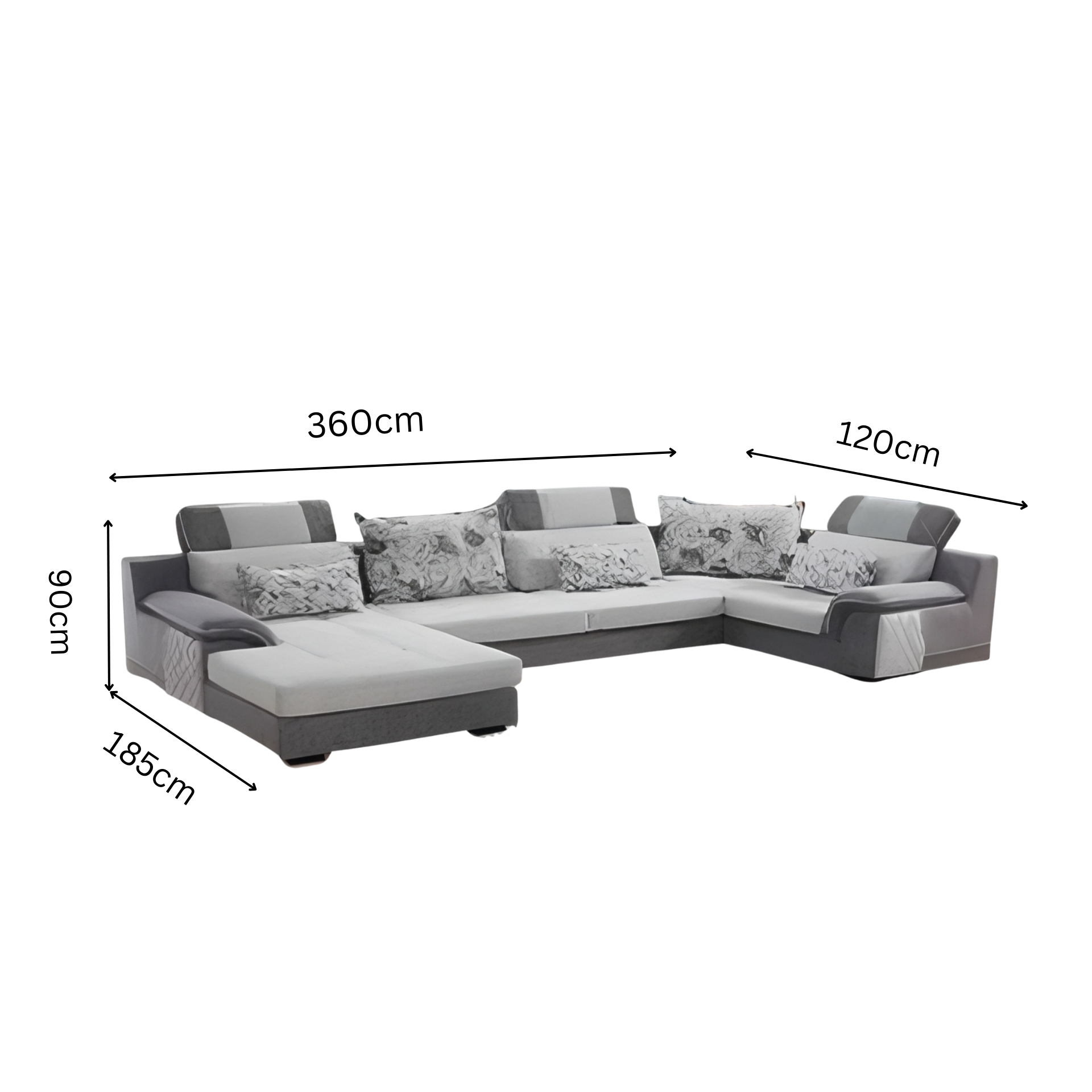 Wohnlandschaft Sofa U-Form Osaka 